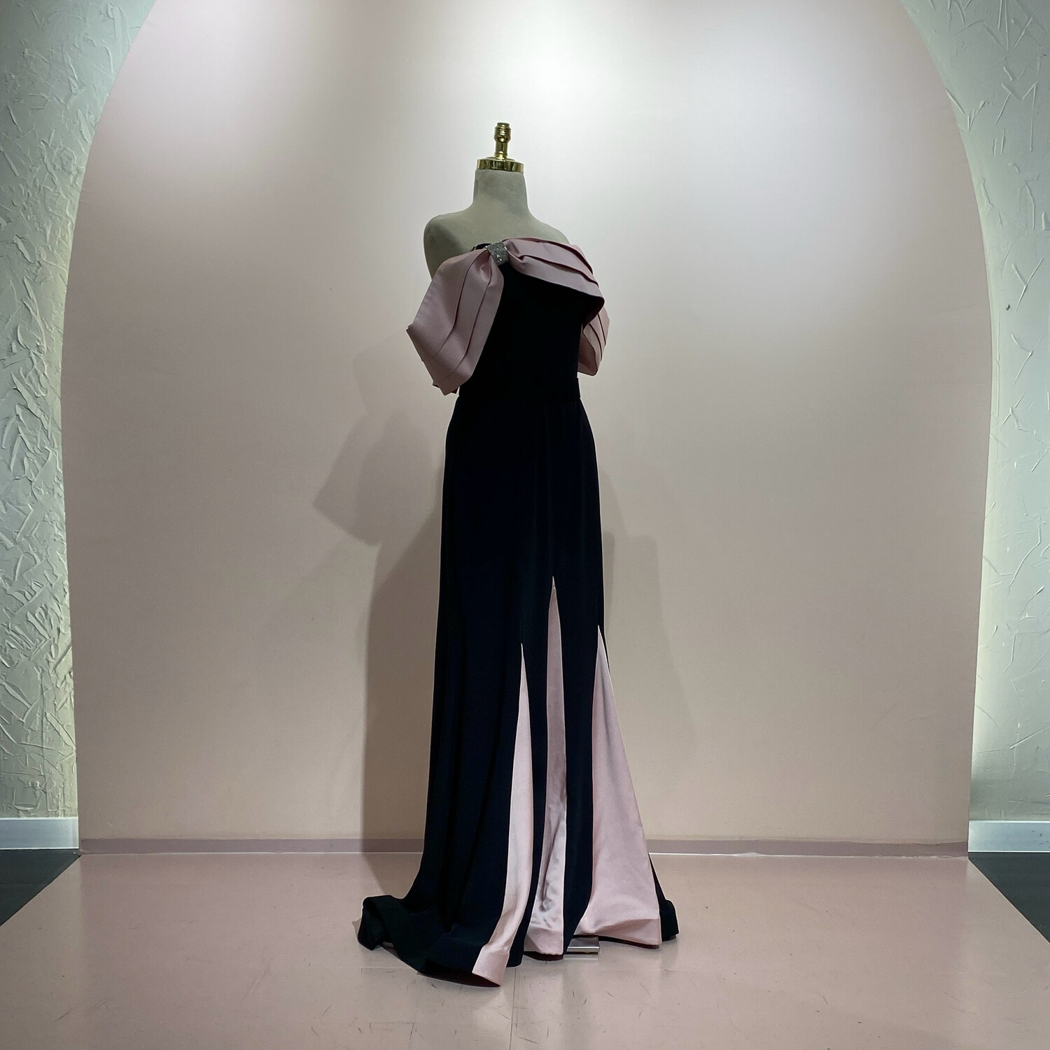 Vestido negro rosado talla 44