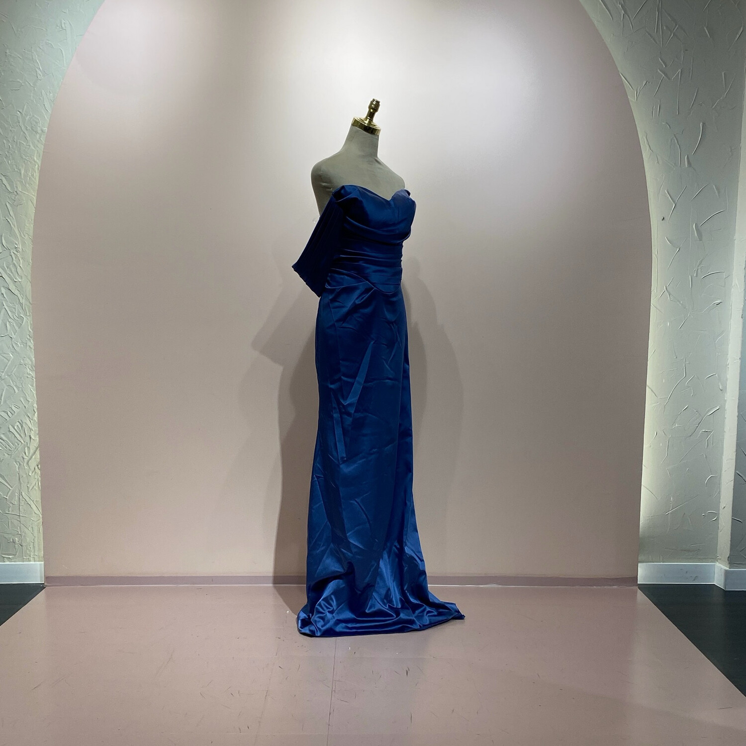 Vestido largo azul indigo talla 48