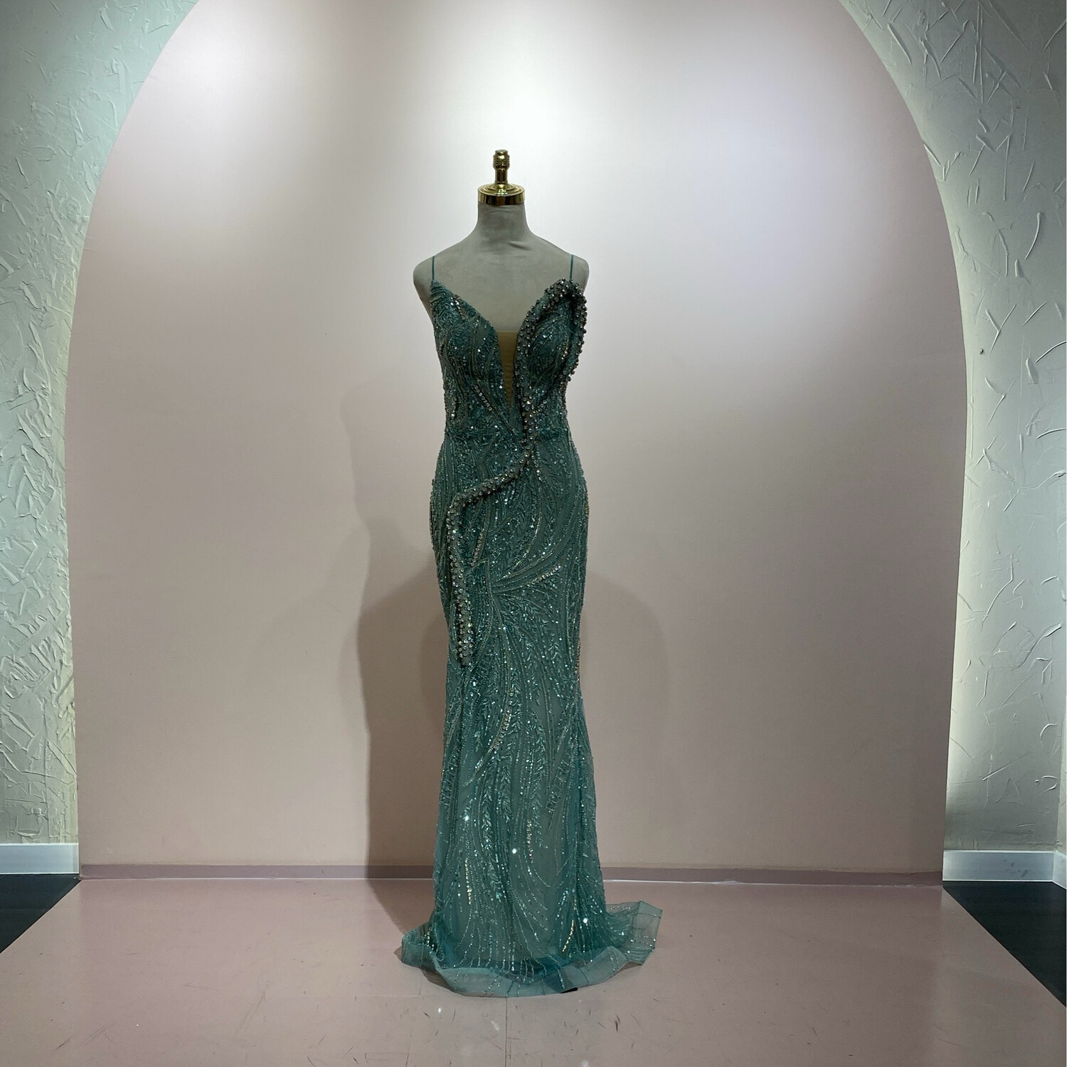 Vestido largo verde talla 42