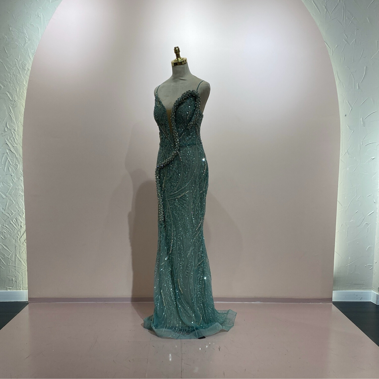 Vestido largo verde talla 42