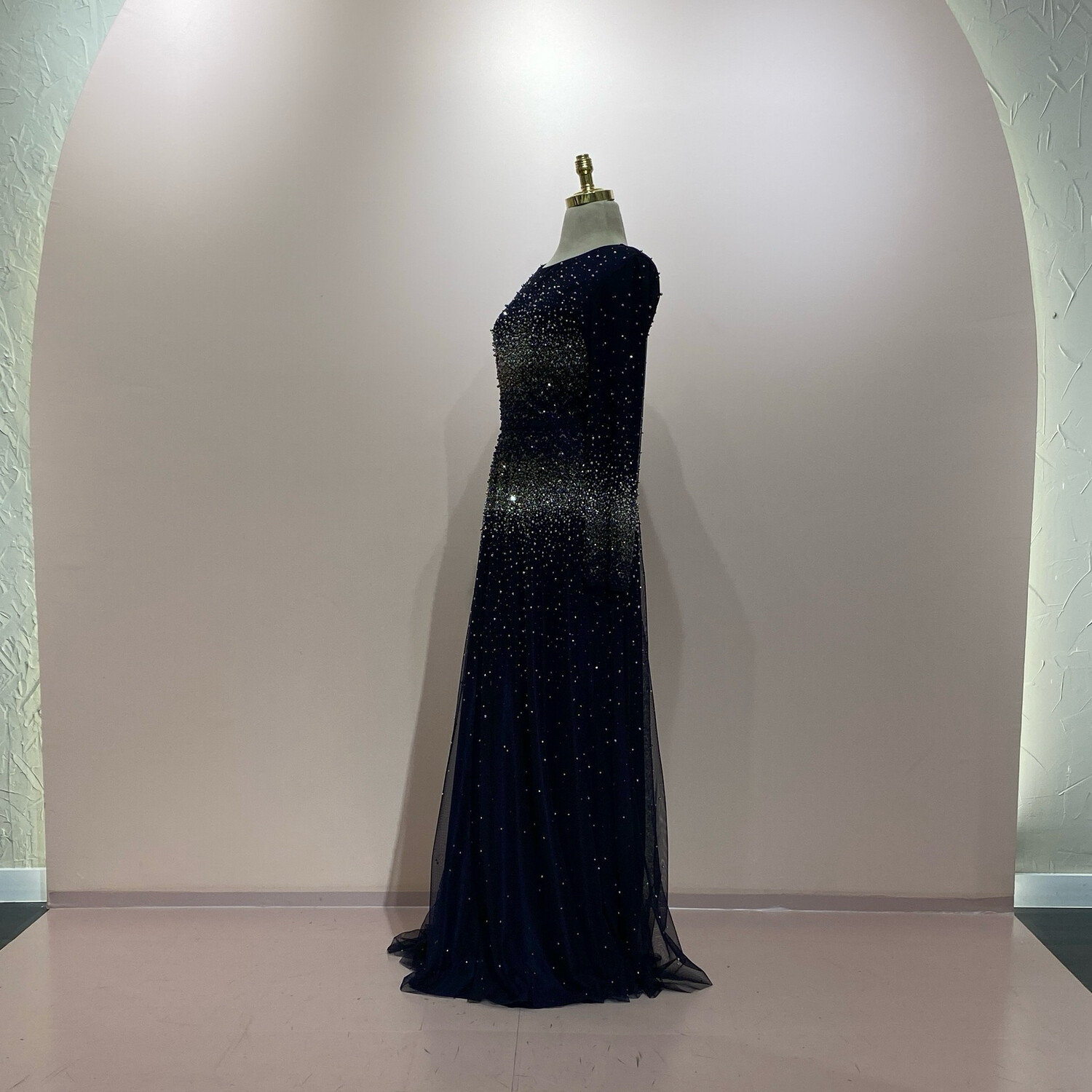 Vestido largo azul navy talla 46