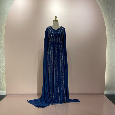 Vestido largo azul indigo talla 46 - 48 - 50