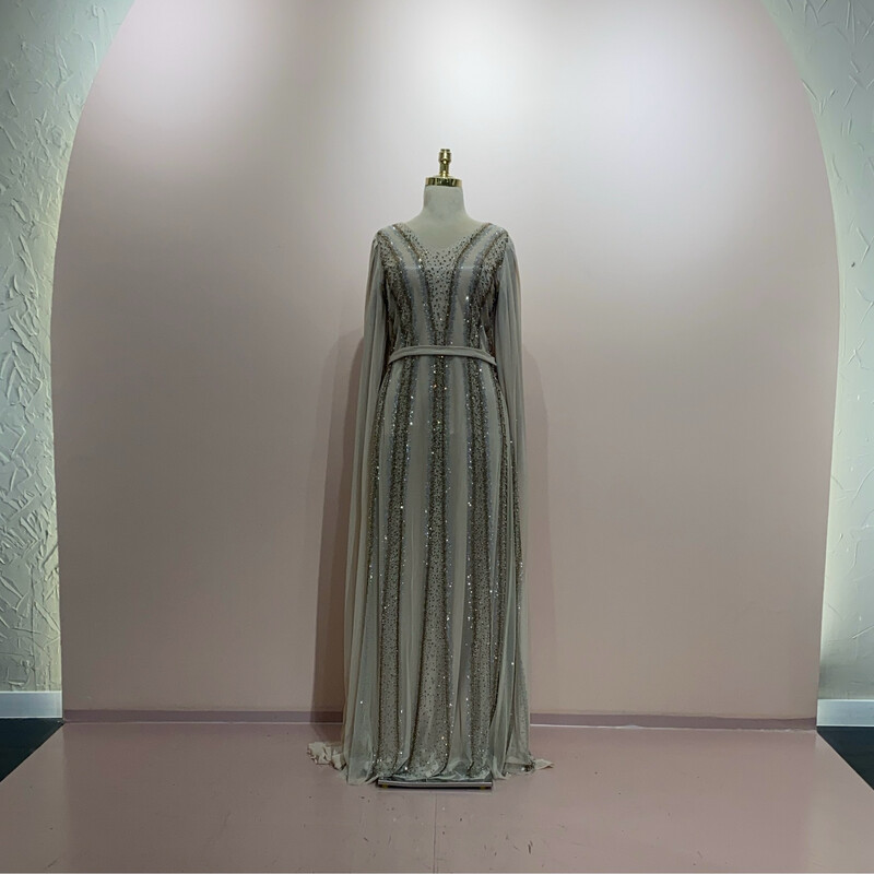 Vestido largo beige talla 44- 46 - 48 - 50