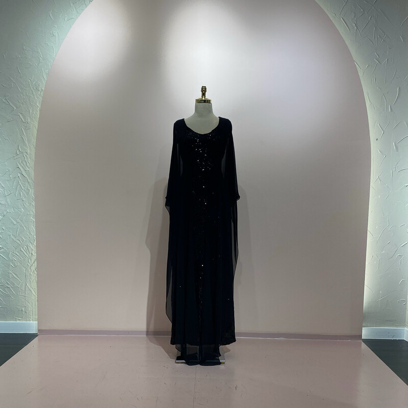 Vestido largo negro lentejuelas talla 44 - 46 - 48 - 50