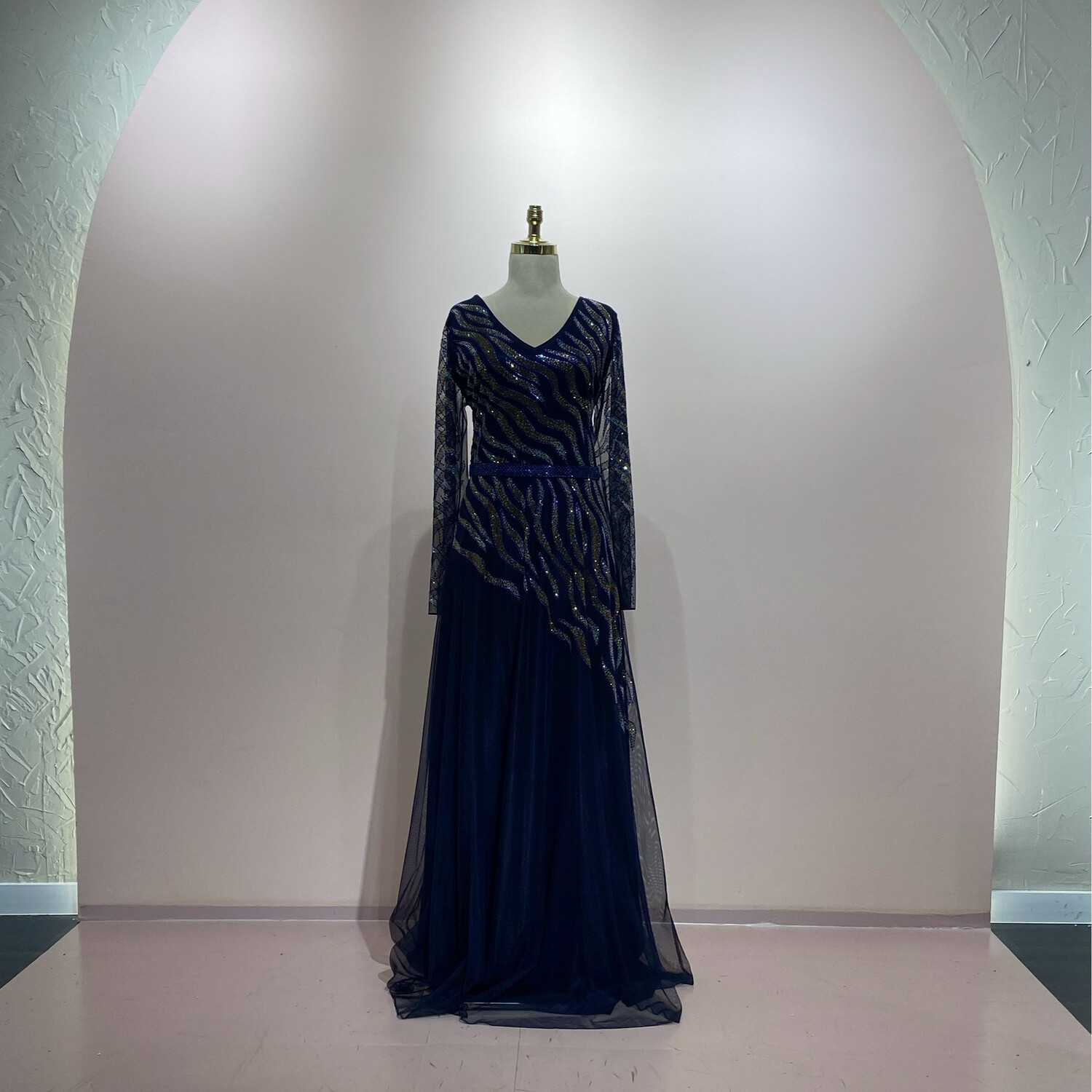 Vestido largo azul talla 44 - 46 - 50