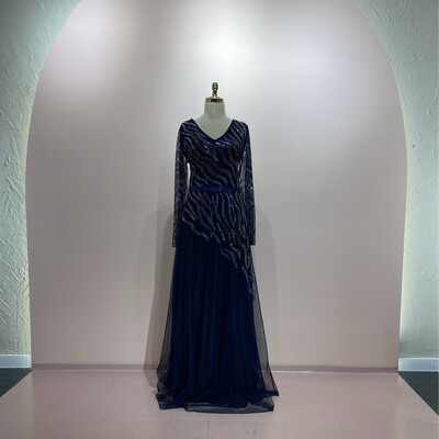 Vestido largo azul talla 44 - 46 - 50