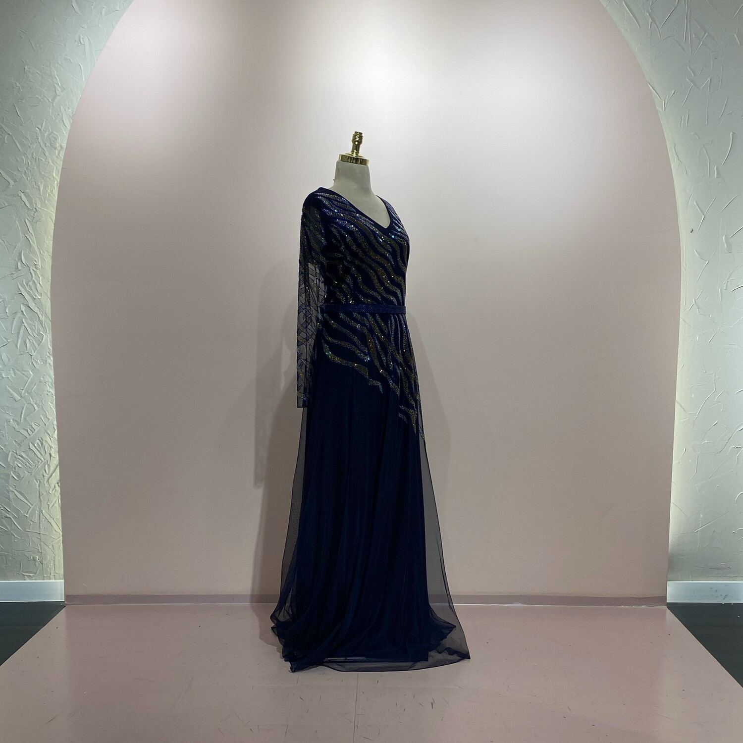 Vestido largo azul talla 44 - 46 - 50