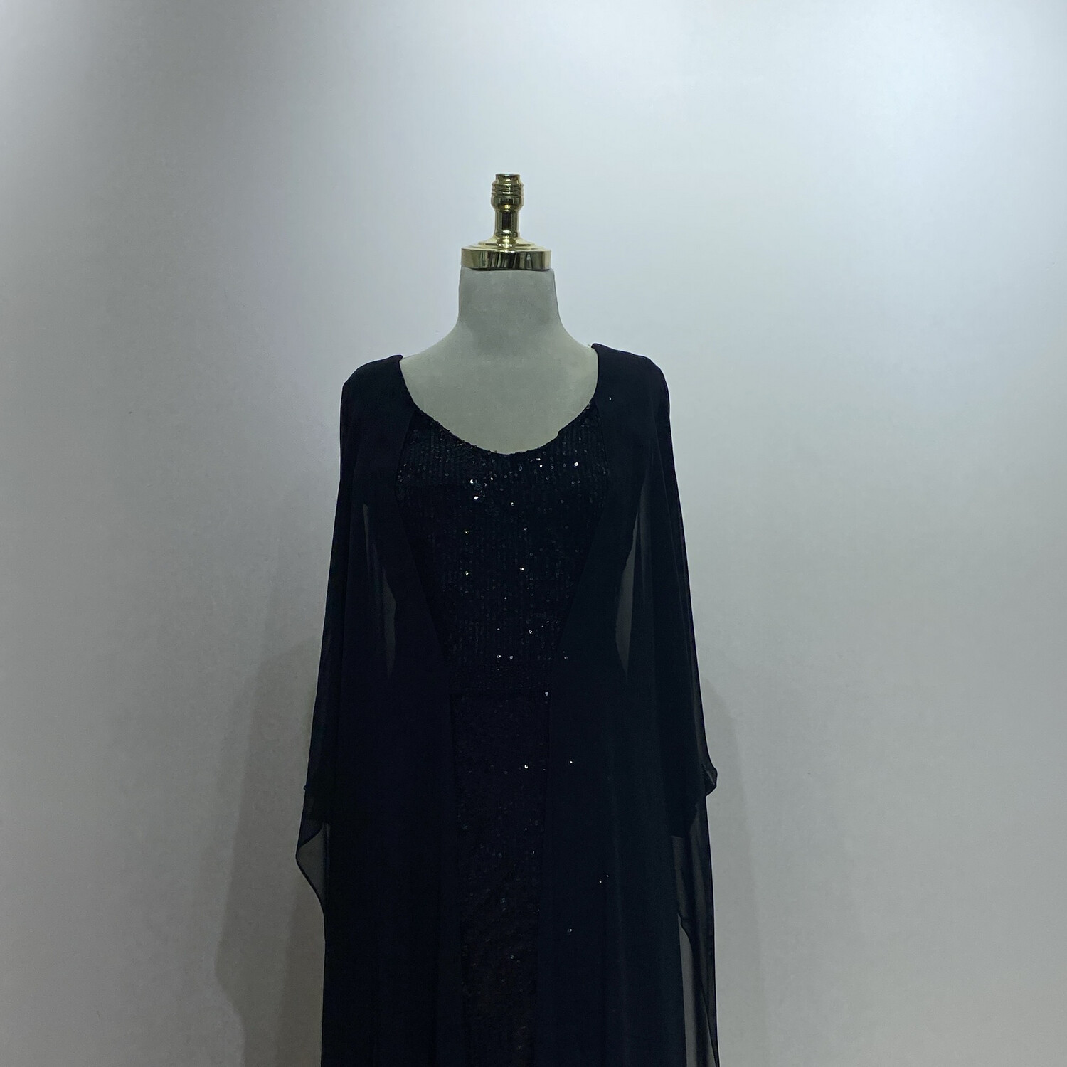 Vestido largo negro lentejuelas talla 44 - 46 - 48 - 50