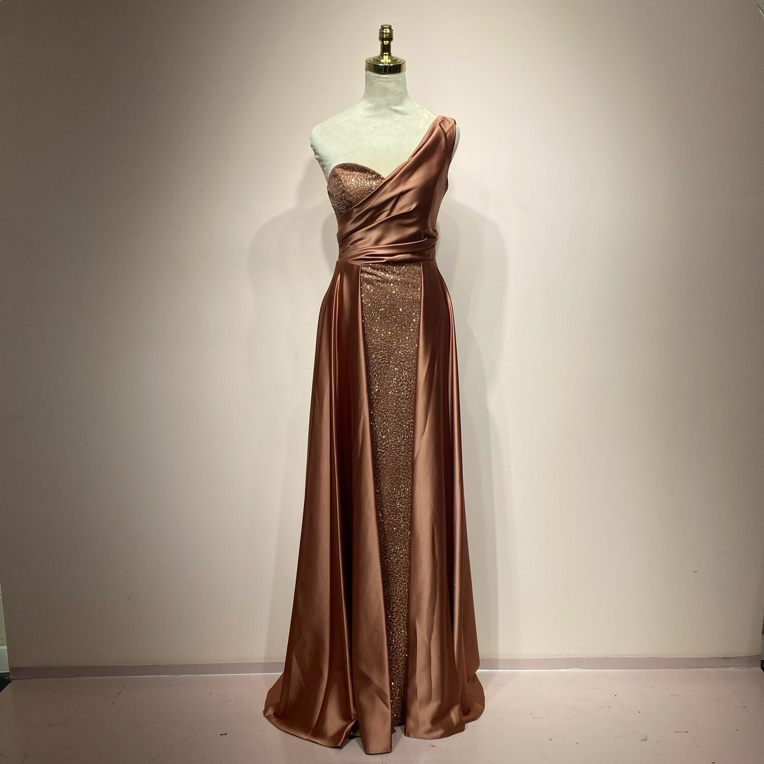 Vestido largo rose gold talla 1