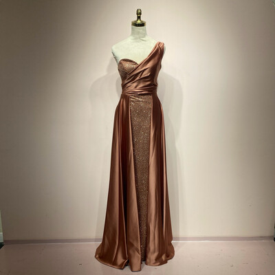 Vestido largo rose gold talla 1
