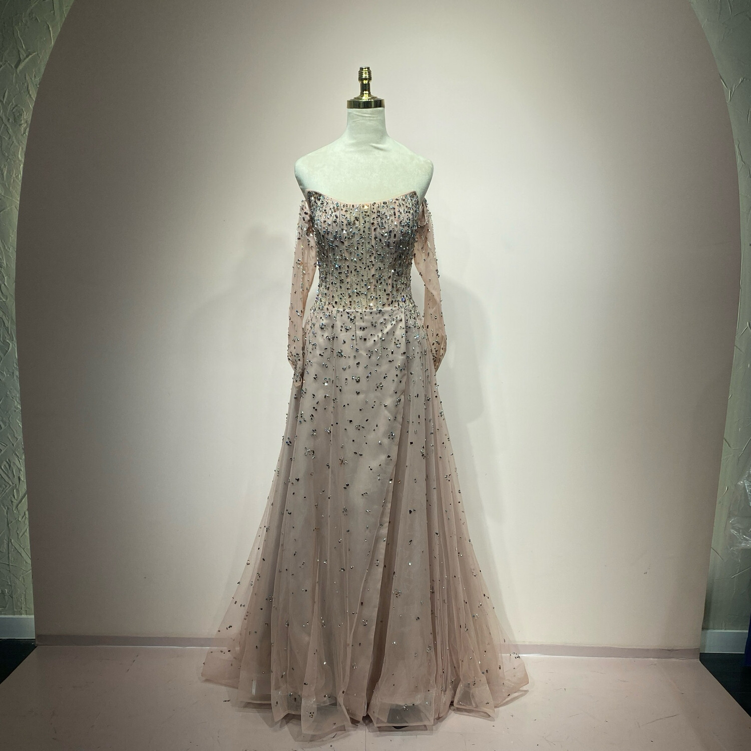 Vestido largo rosado talla 44/12