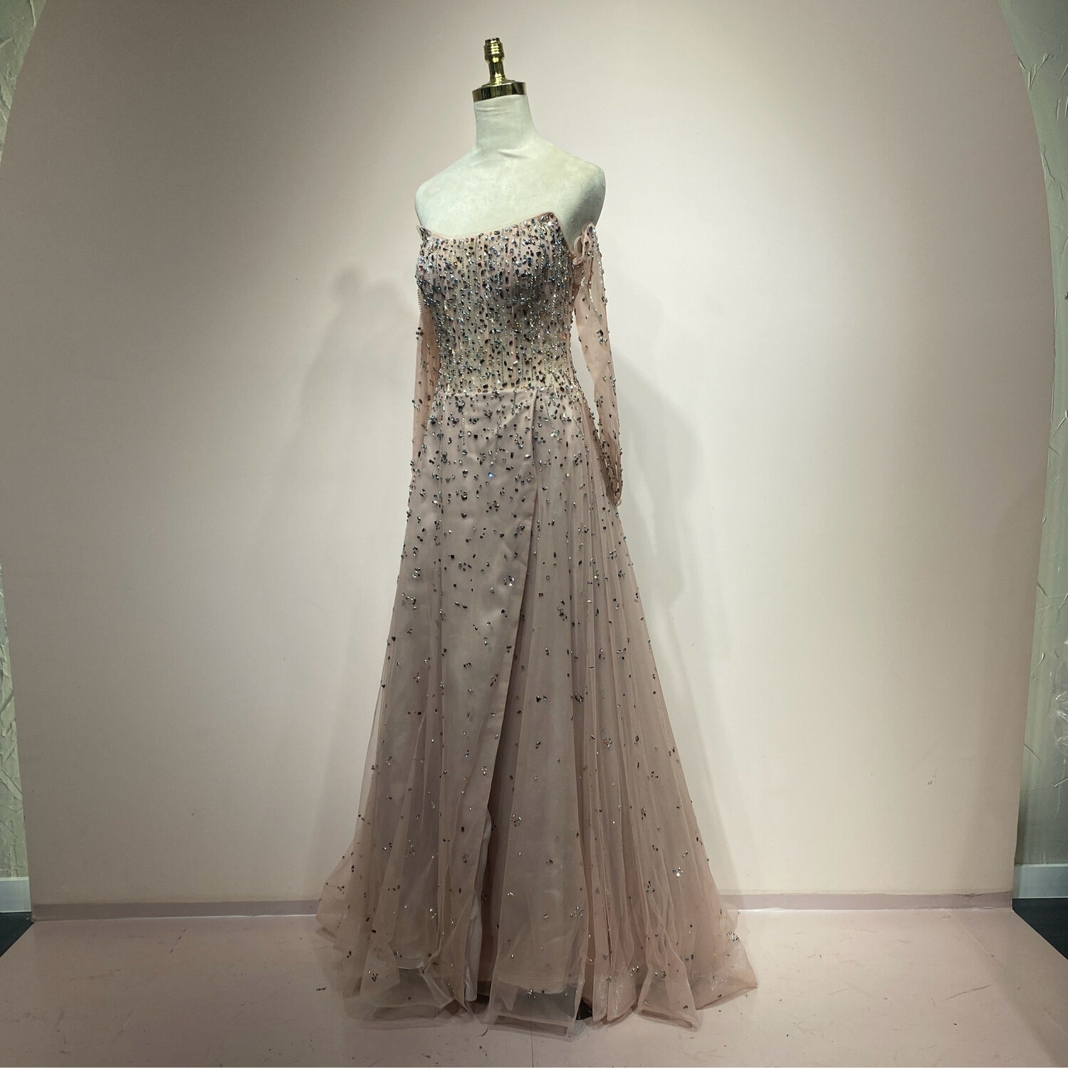 Vestido largo rosado talla 44/12