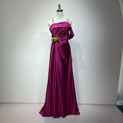 Vestido largo magenta talla 8/40