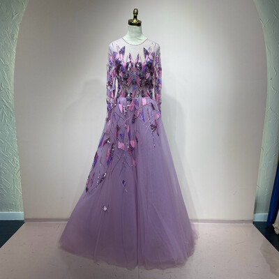 Vestido largo lila talla 42/10