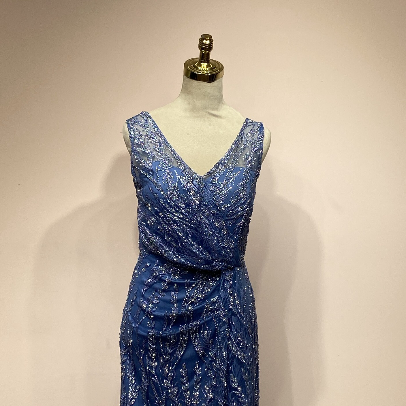 Vestido largo azul indigo talla 4