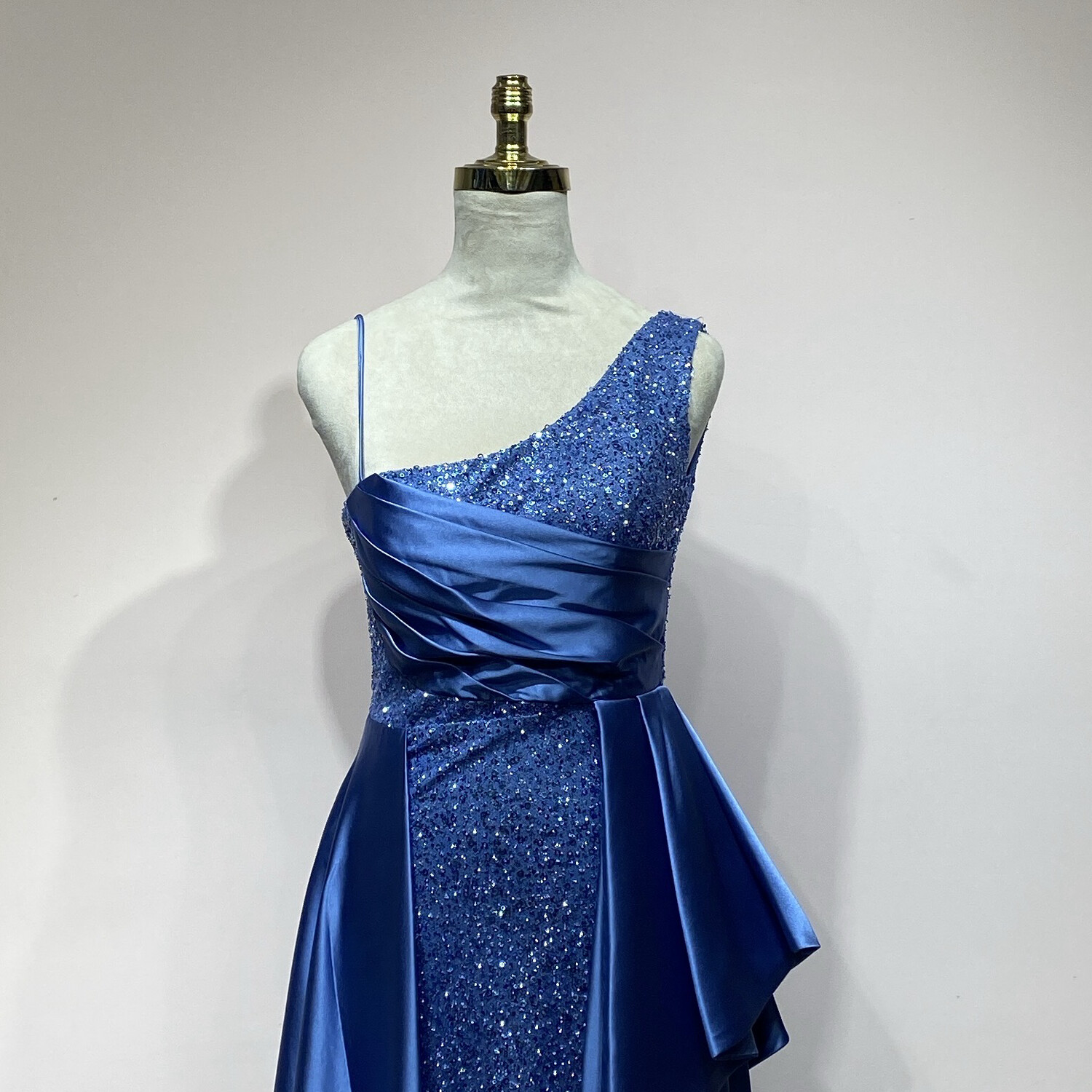 Vestido largo azul indigo talla S