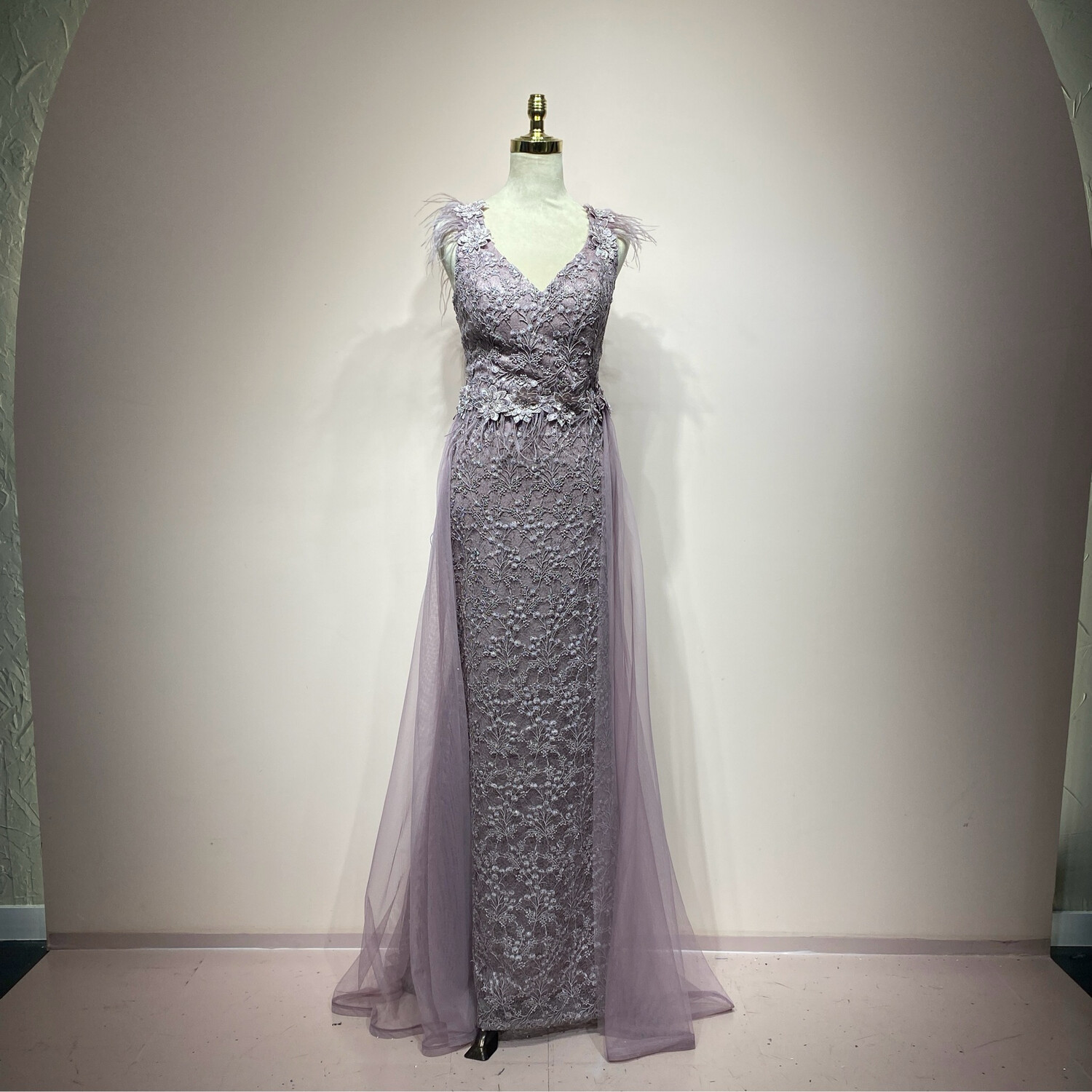 Vestido Largo,	Rosado	,Talla	6