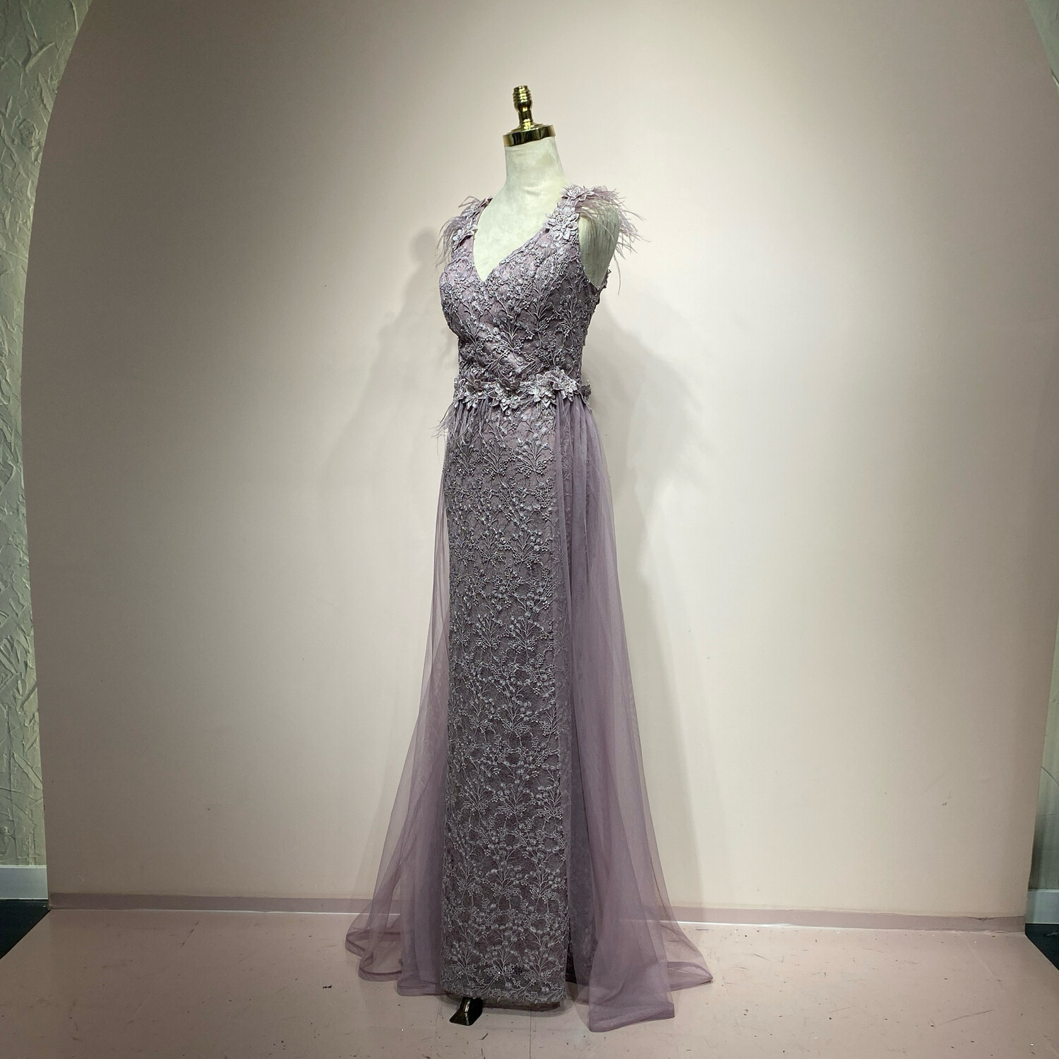 Vestido Largo,	Rosado	,Talla	6