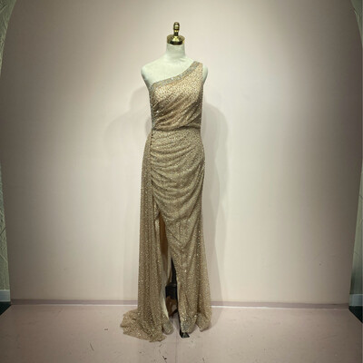 Vestido largo dorado