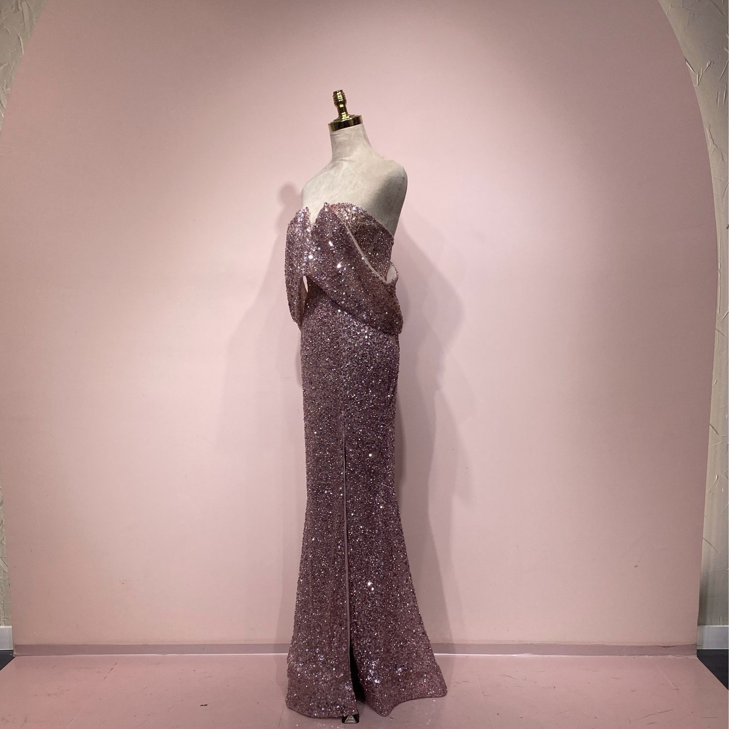 Vestido largo color Dusty Rose