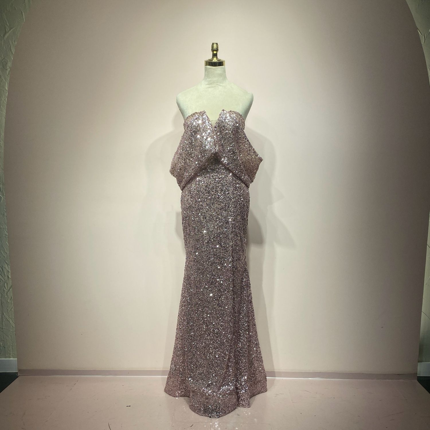 Vestido largo color Dusty Rose