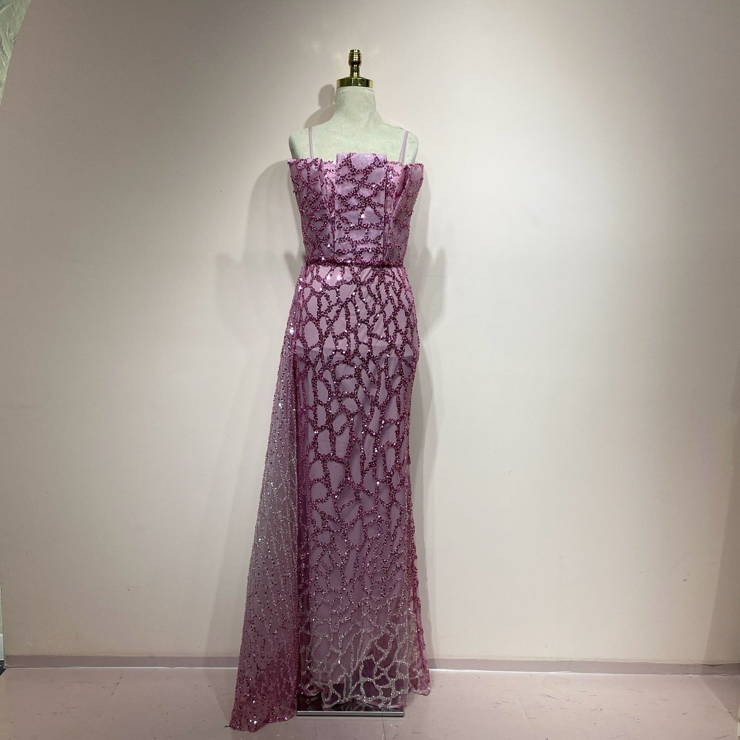 Vestido largo rosado talla 42/10