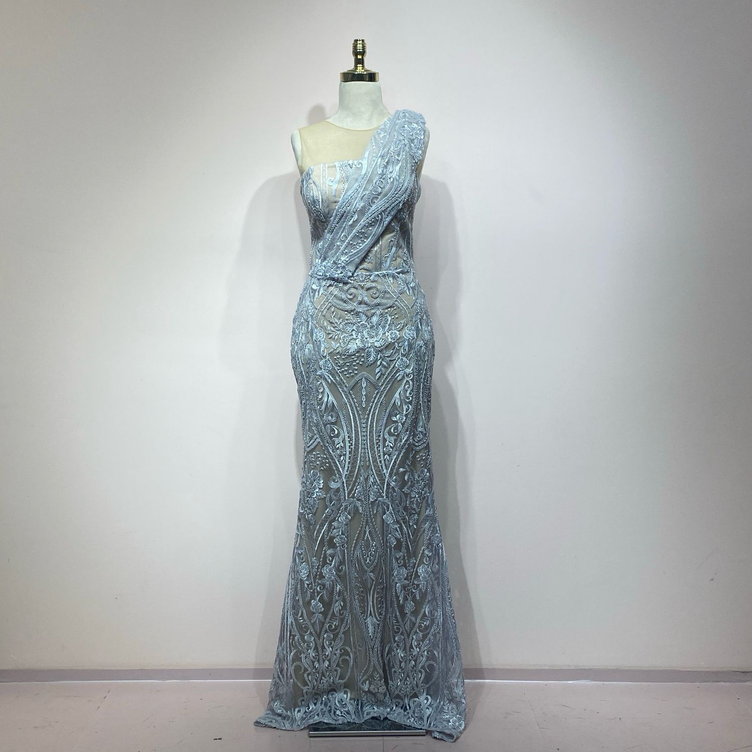 Vestido largo gris talla 40/8