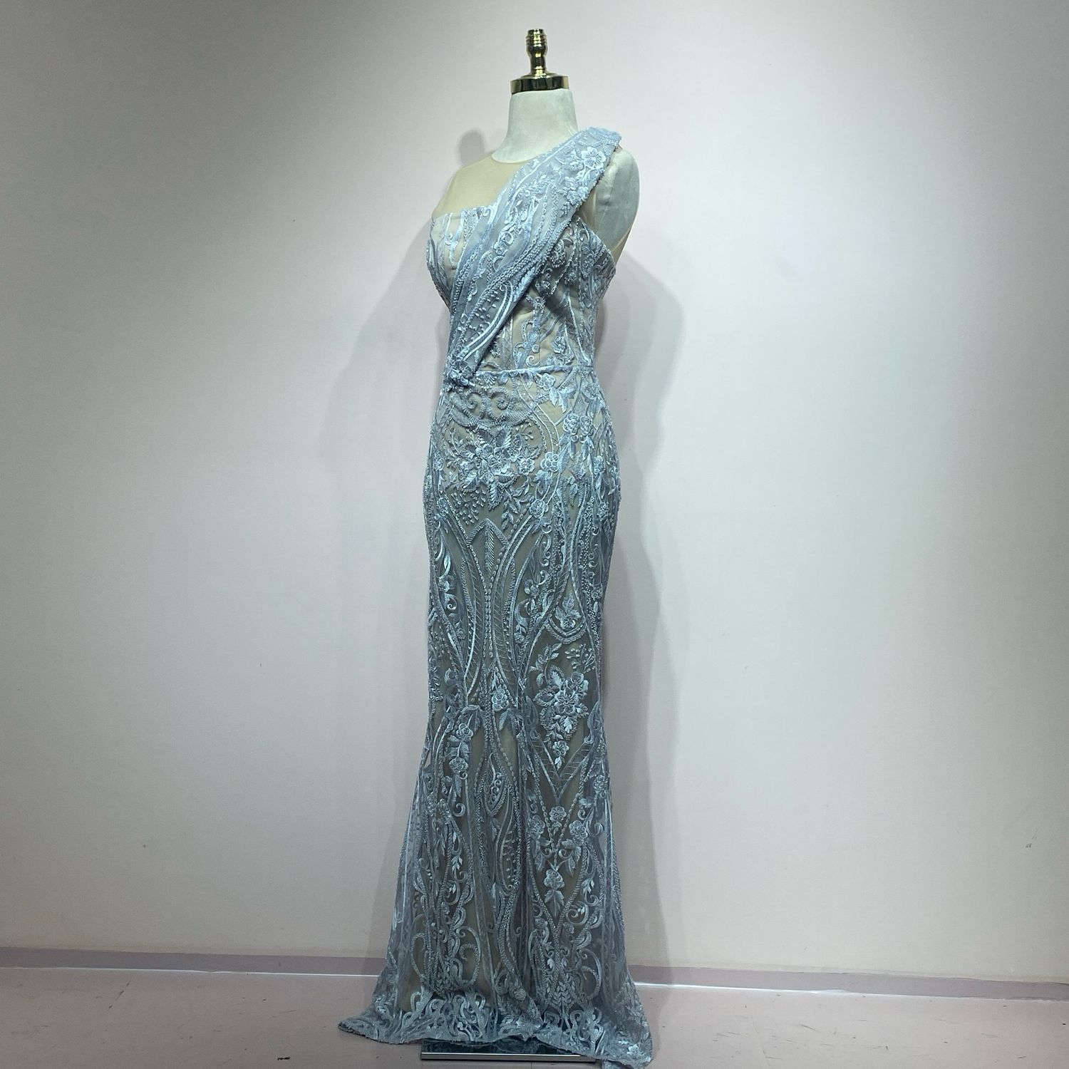 Vestido largo gris talla 40/8