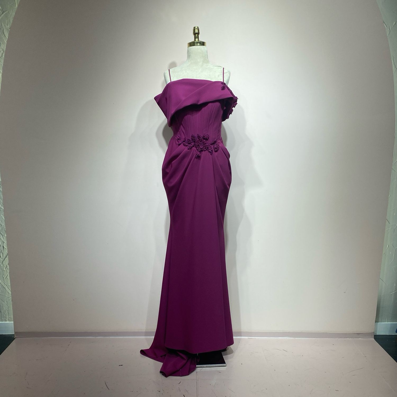 Vestido largo magenta talla 44/12