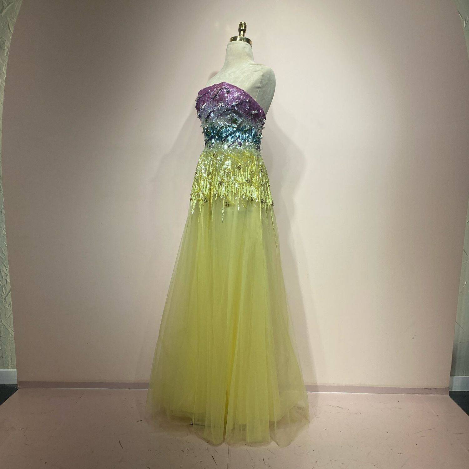 Vestido largo amarillo talla 42/10