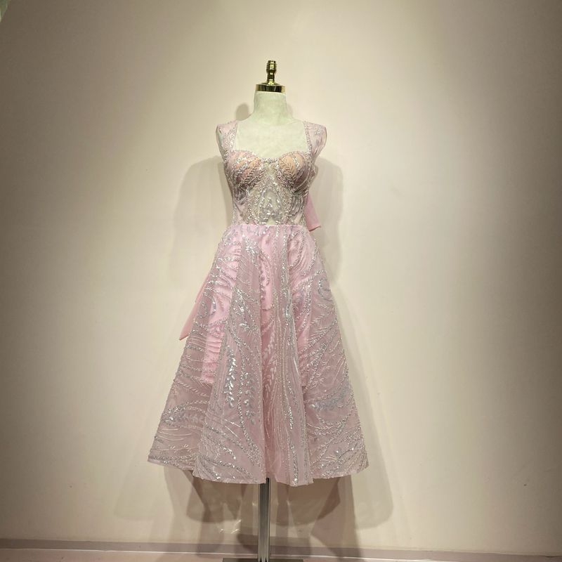 Vestido Largo,	Rosado	,Talla	38