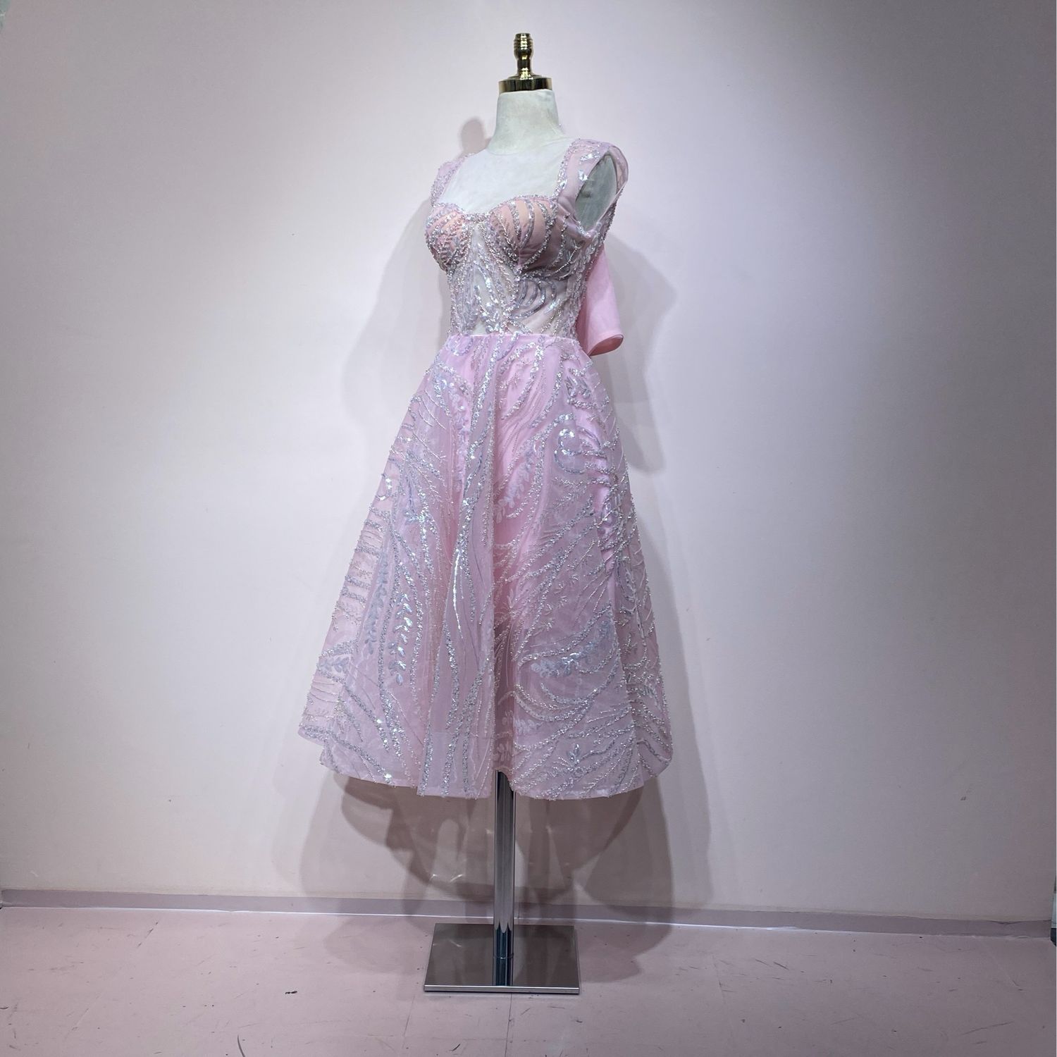 Vestido Largo,	Rosado	,Talla	38