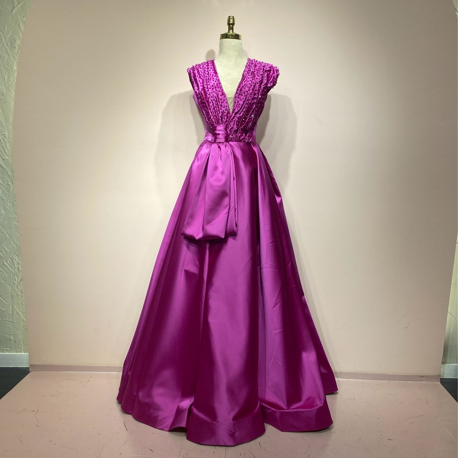 Vestido Largo,	fucsia 	,Talla	44