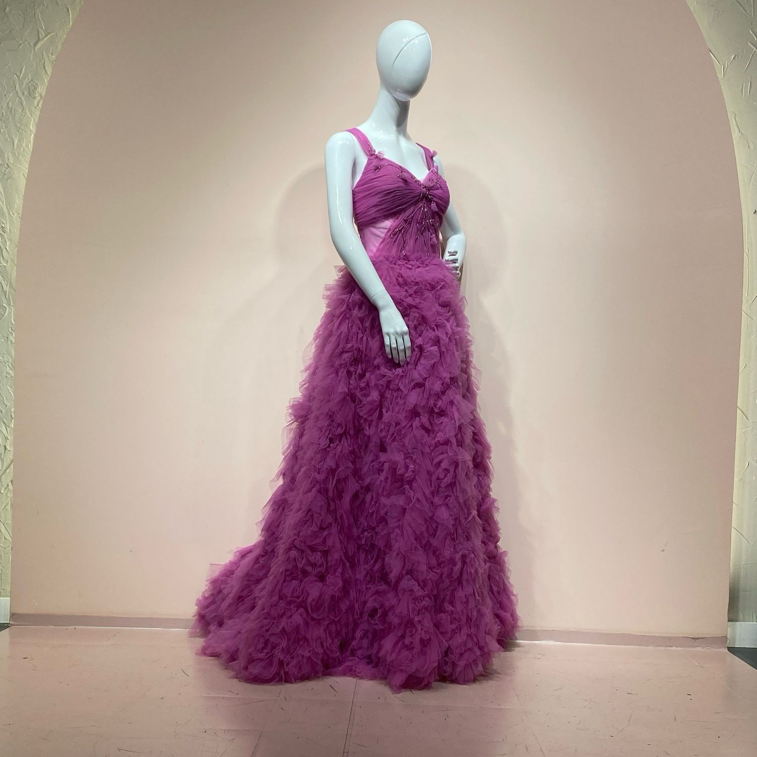Vestido largo Fucsia talla 12