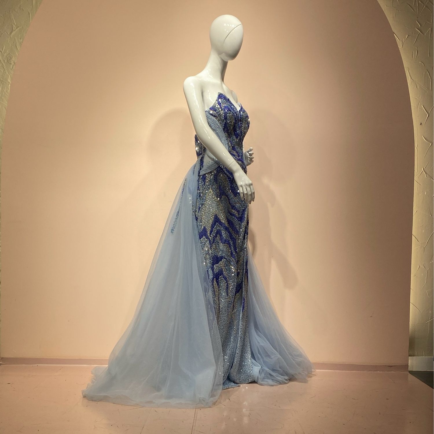 Vestido largo sirena color azul talla 14 Vestido largo sirena color azul talla 14