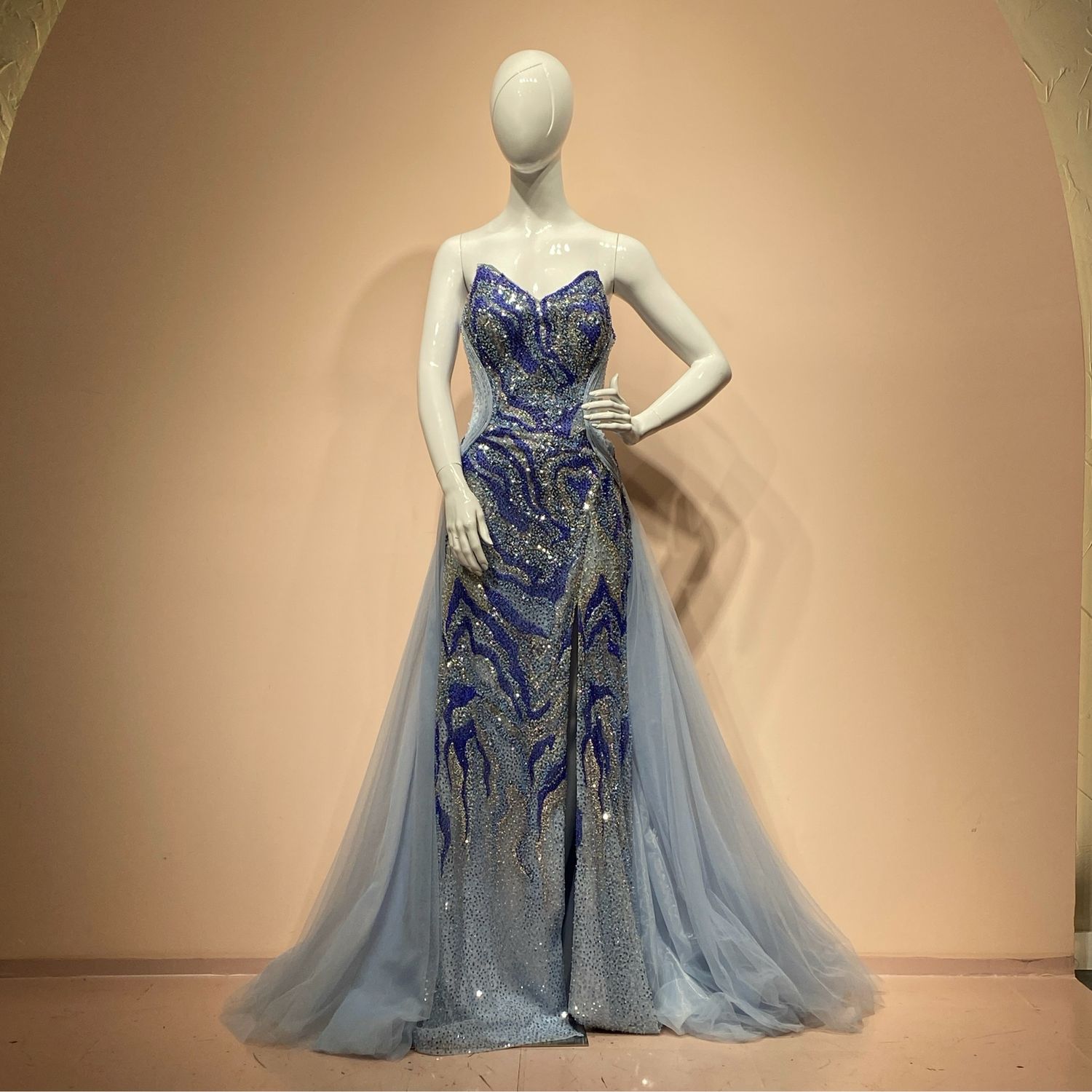 Vestido largo sirena color azul talla 14 Vestido largo sirena color azul talla 14