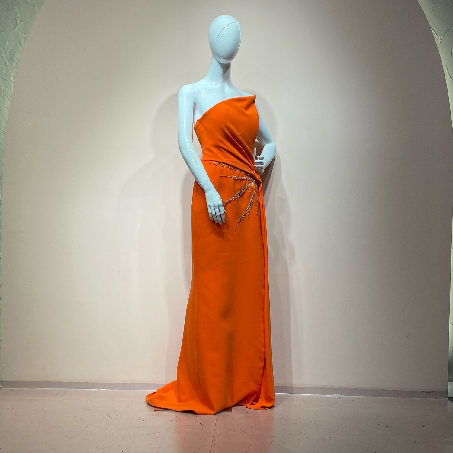 Vestido largo naranja talla 10