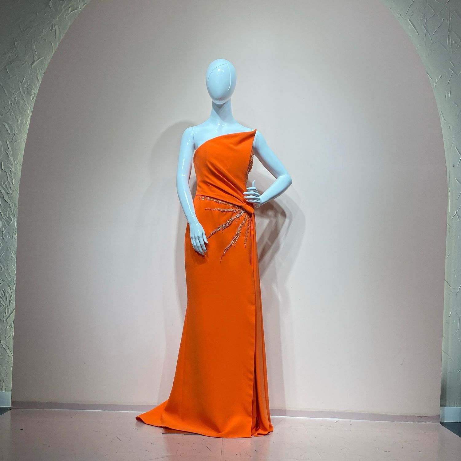 Vestido largo naranja talla 10