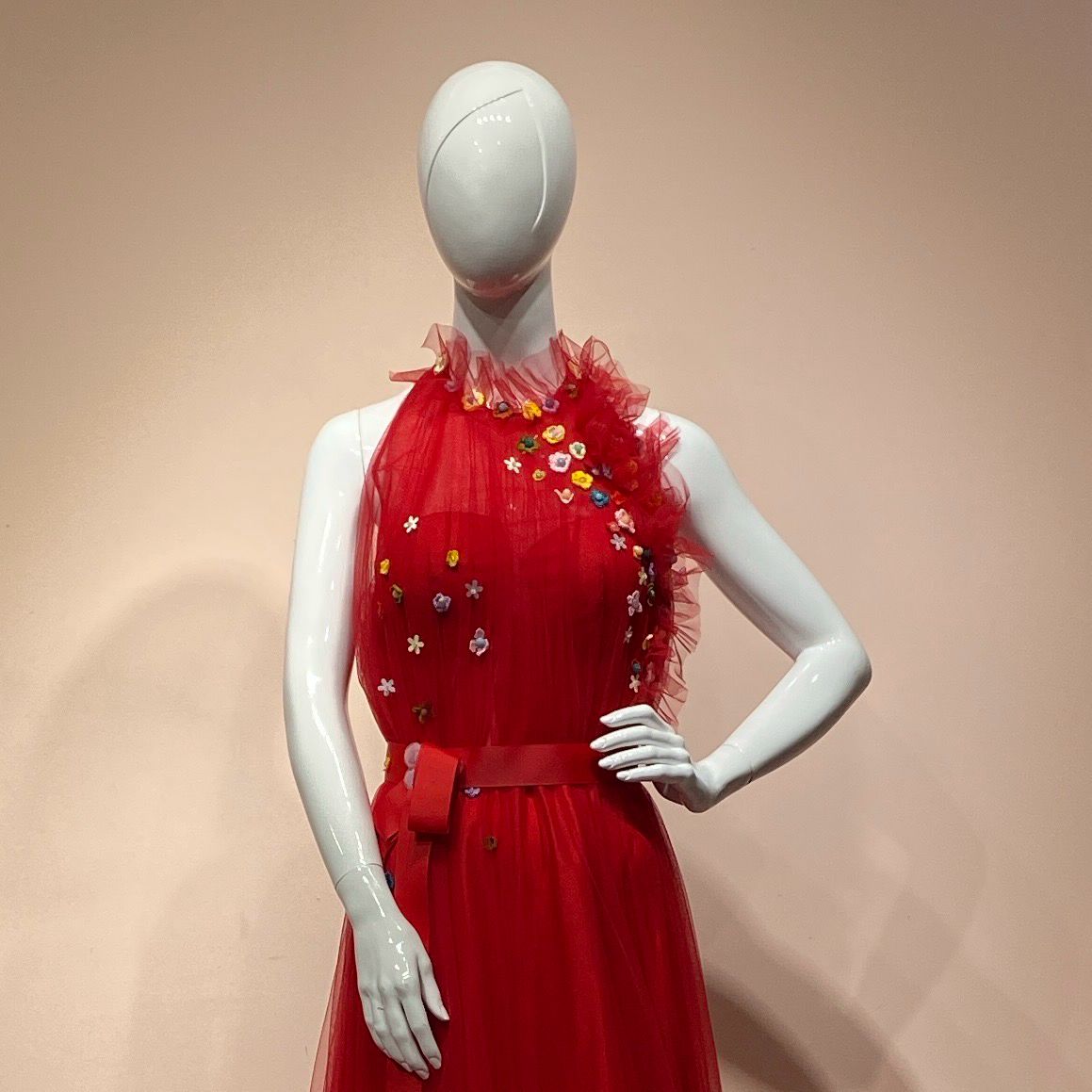 PRECIO REBAJADO -	Vestido	color	Rojo	vibrante	de	Talla: 	12