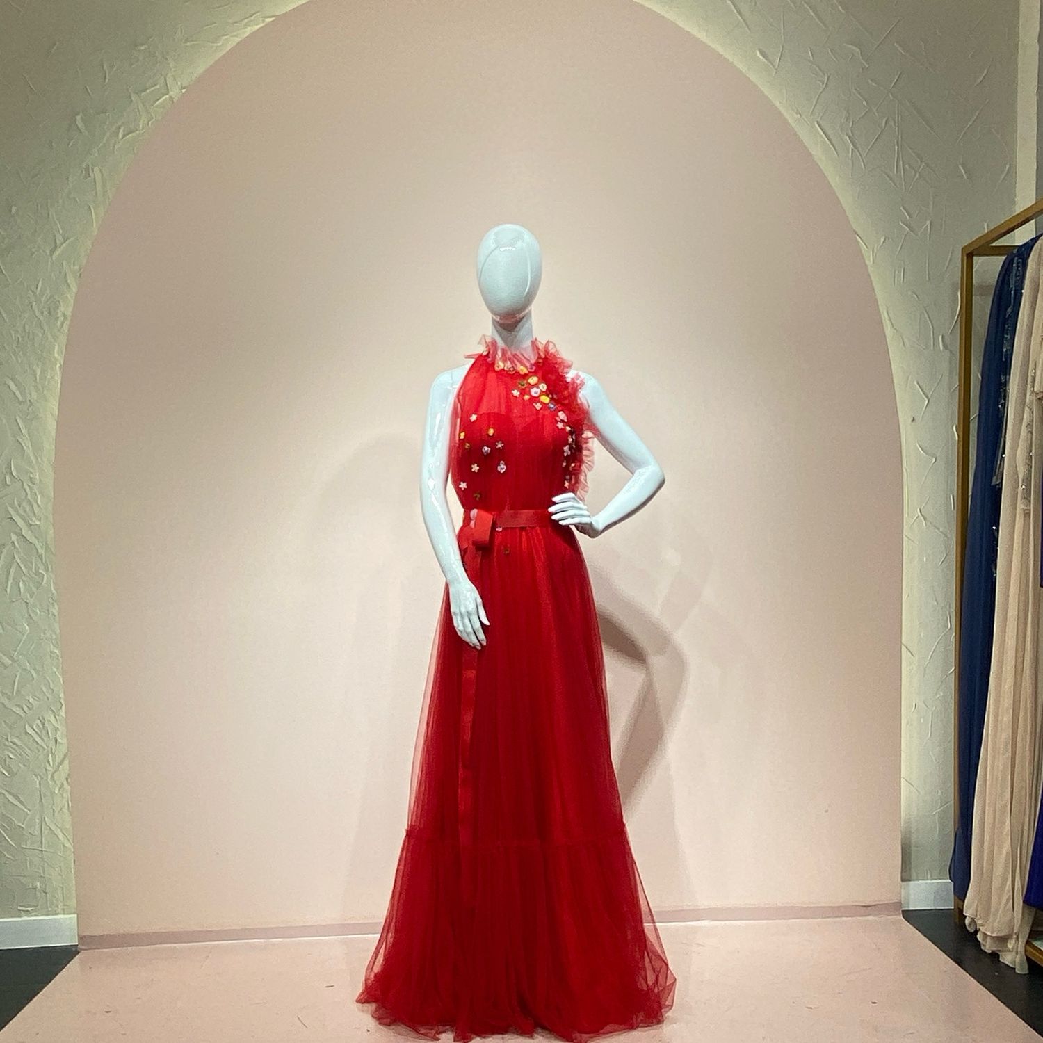 PRECIO REBAJADO -	Vestido	color	Rojo	vibrante	de	Talla: 	12