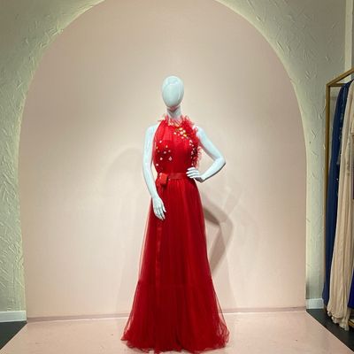 PRECIO REBAJADO -	Vestido	color	Rojo	vibrante	de	Talla: 	12