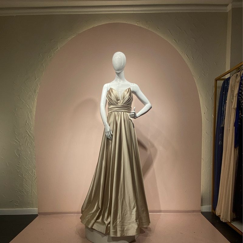 Vestido Largo,	Champange	,Talla	40