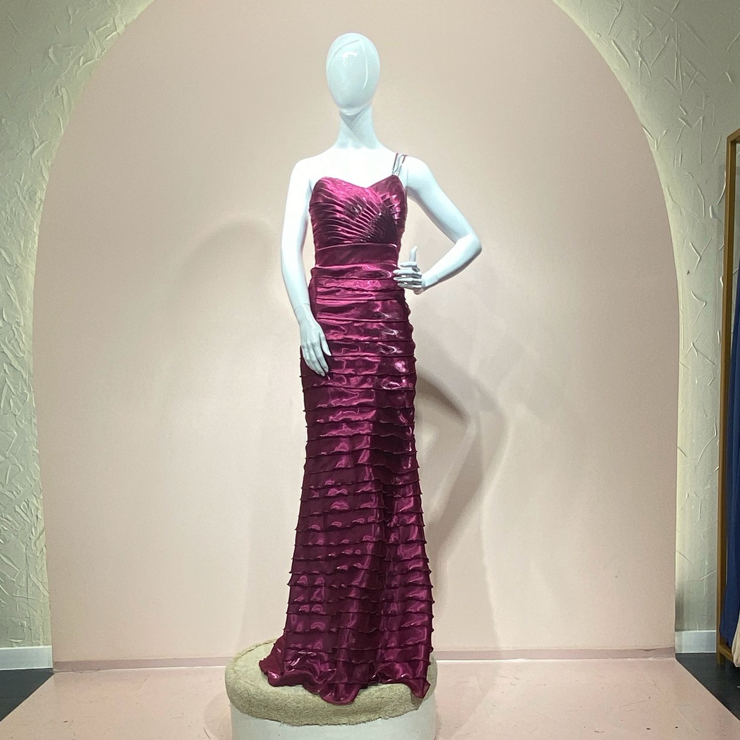 Vestido largo magenta talla 42-10