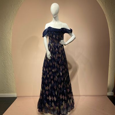 Vestido largo azul 
