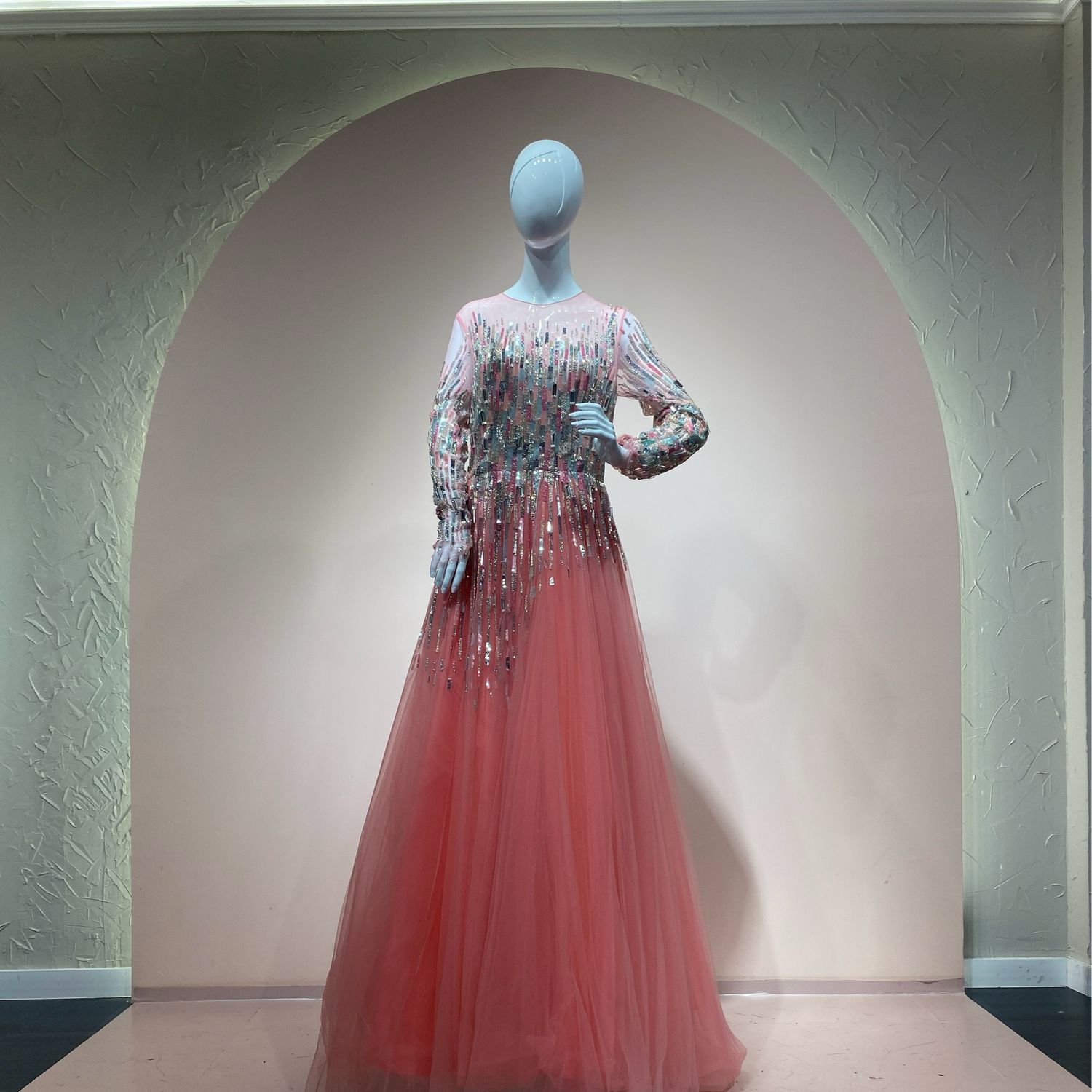 Vestido largo rosado talla 42/10