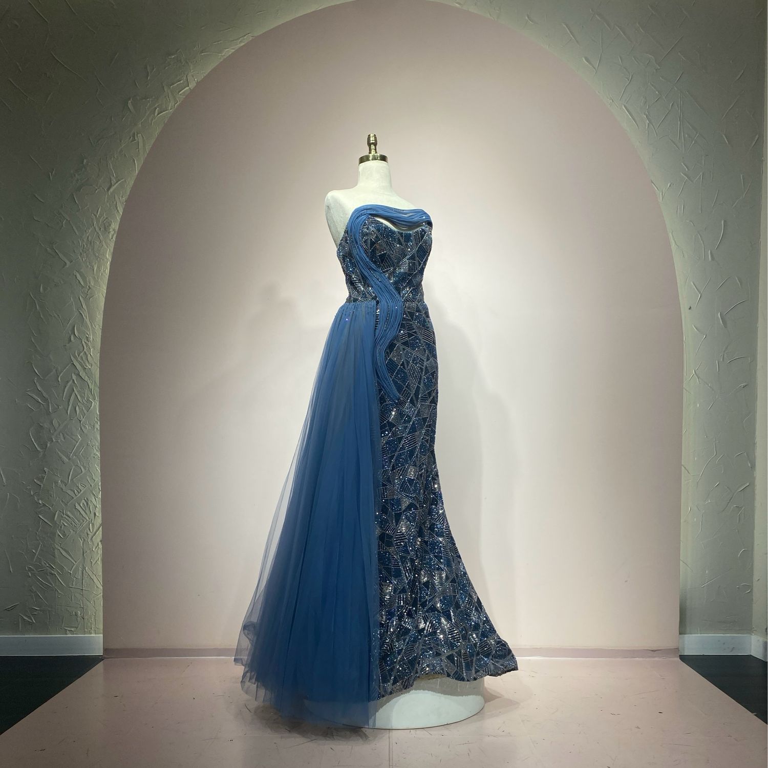 Vestido largo azul talla 46/14