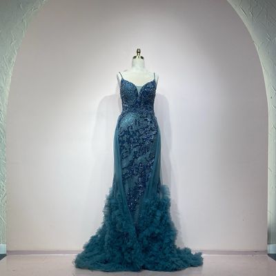 Vestido largo verde aqua talla 44/12