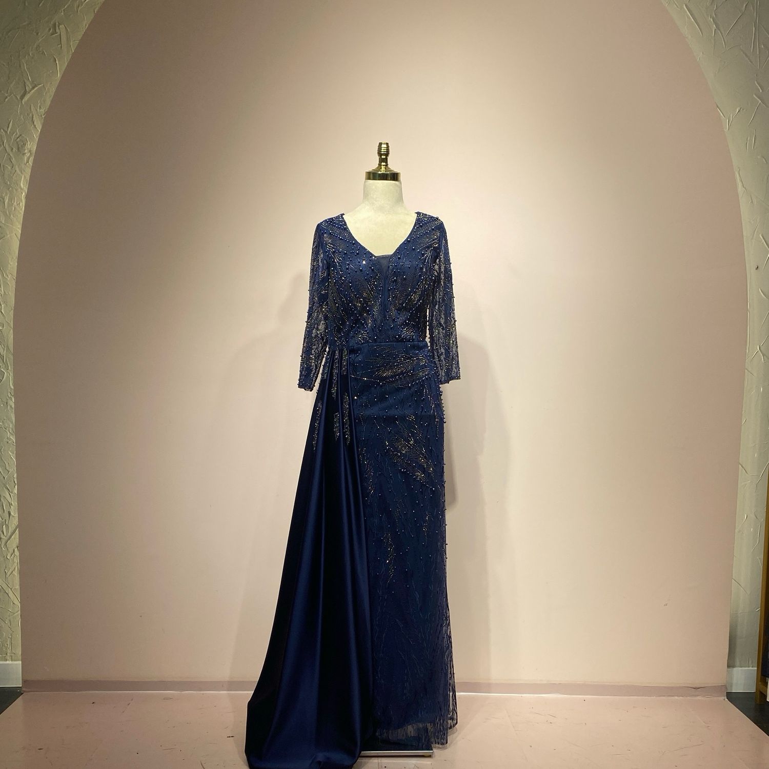 Vestido largo azul Navy talla 56/24