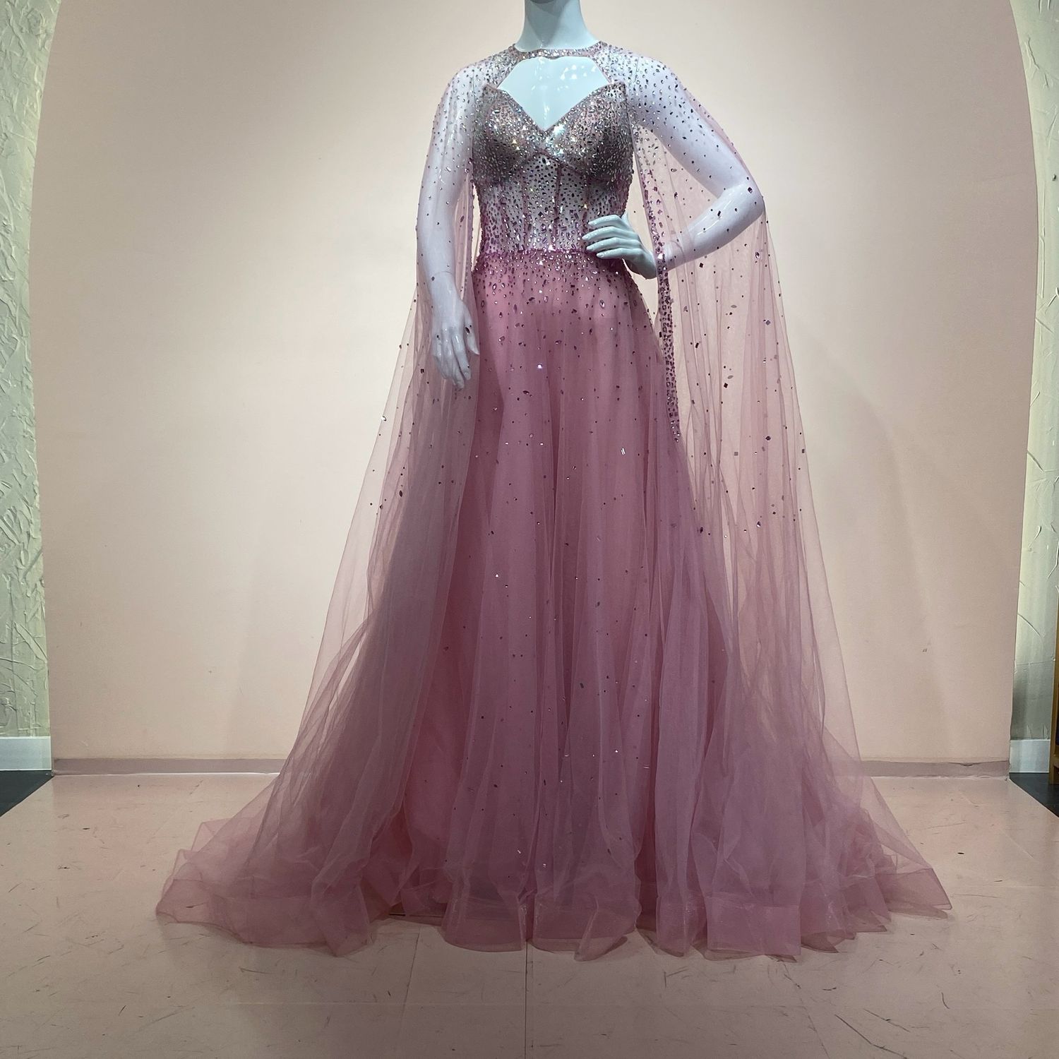 Vestido largo rosado talla 40/8