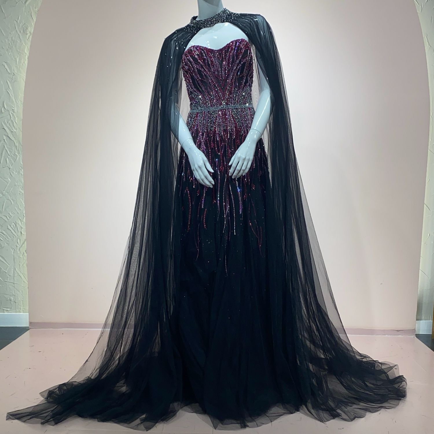 Vestido largo negro talla 50/18 